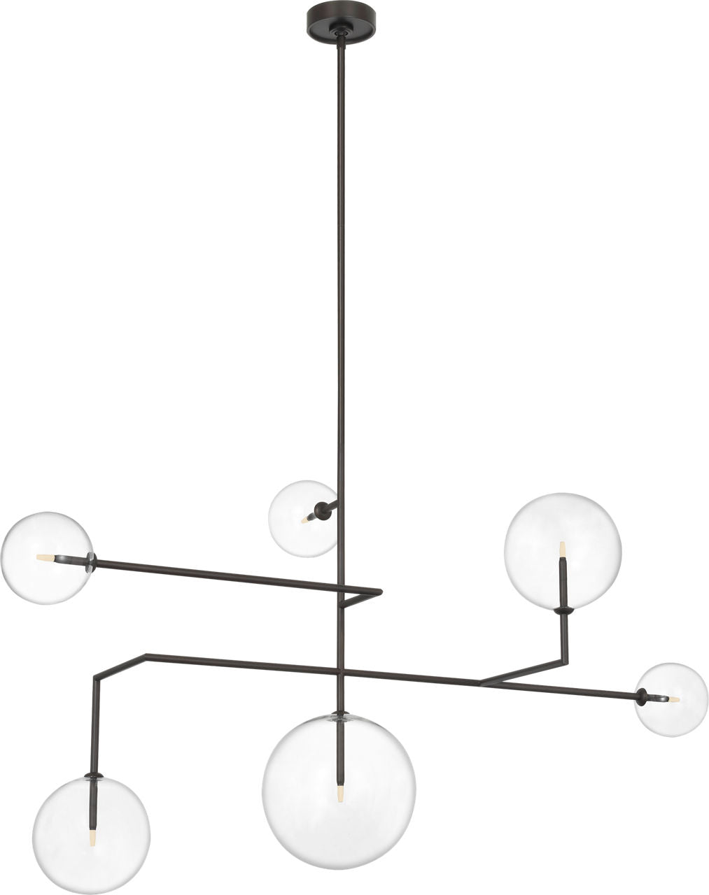Linnea 59" Chandelier | Modern Iron | Clear Glass