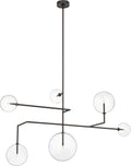 Linnea 59" Chandelier | Modern Iron | Clear Glass
