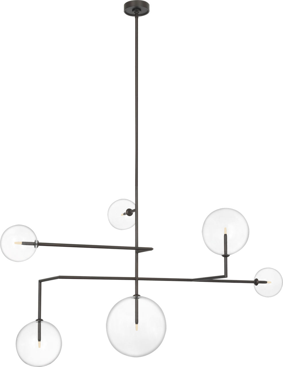 Linnea 59" Chandelier | Modern Iron | Clear Glass
