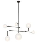 Linnea 59" Chandelier | Modern Iron | Soft Etched Glass
