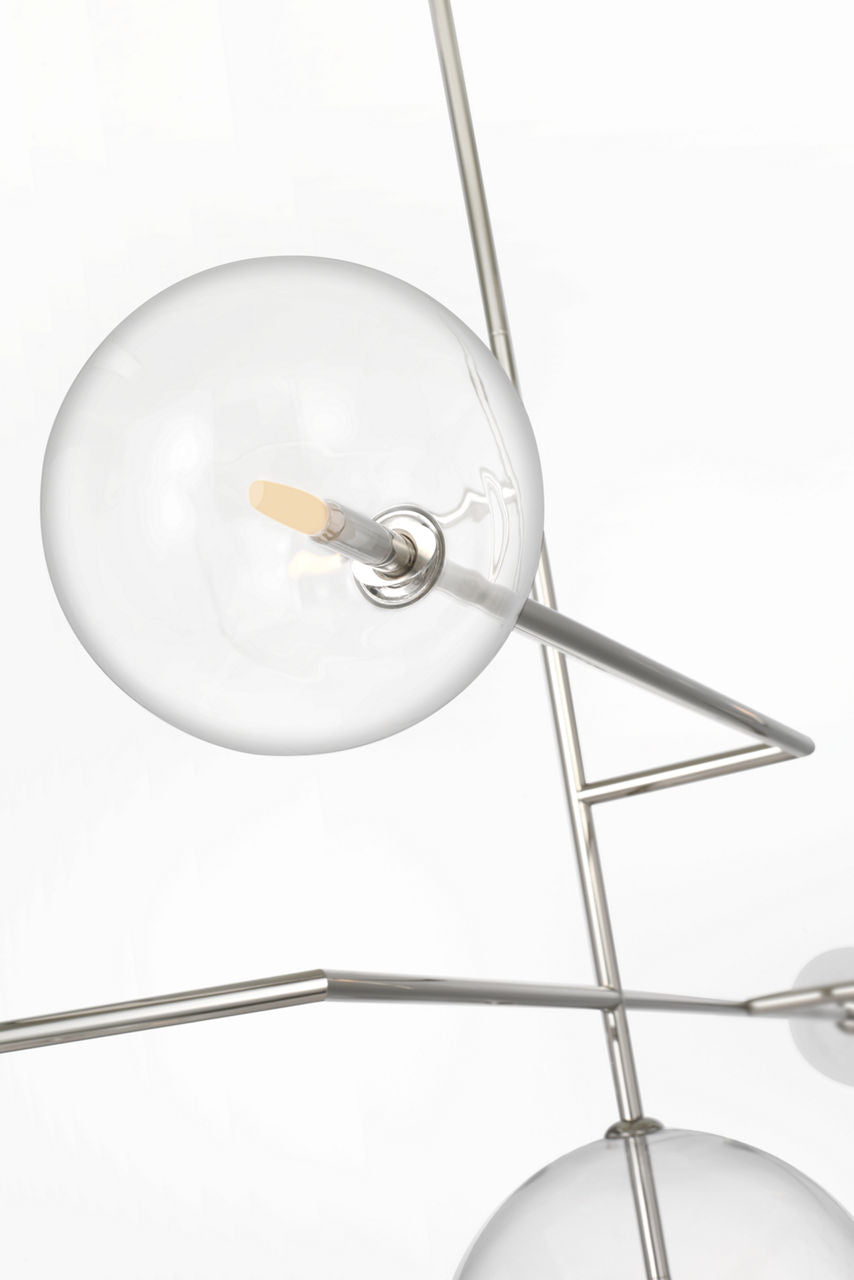Linnea 59" Chandelier | Polished Nickel | Clear Glass