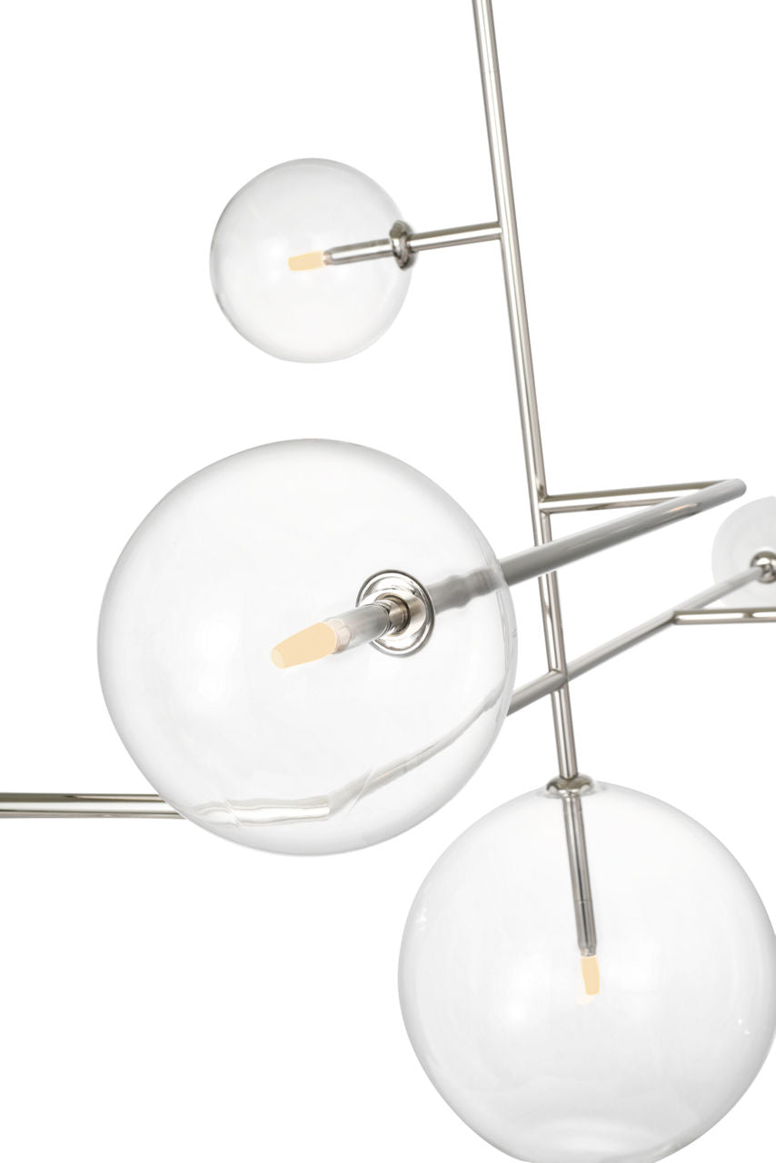 Linnea 59" Chandelier | Polished Nickel | Clear Glass
