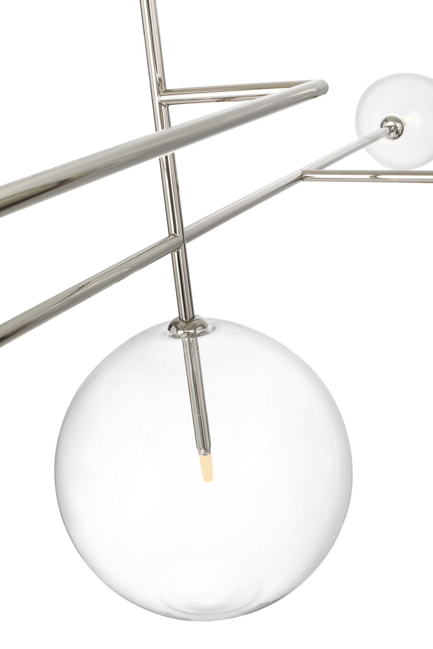 Linnea 59" Chandelier | Polished Nickel | Clear Glass