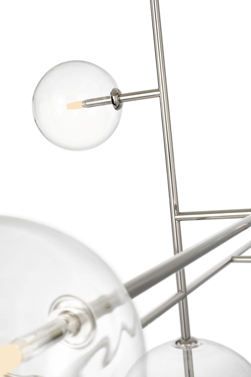 Linnea 59" Chandelier | Polished Nickel | Clear Glass