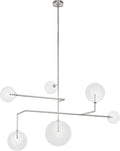 Linnea 59" Chandelier | Polished Nickel | Clear Glass