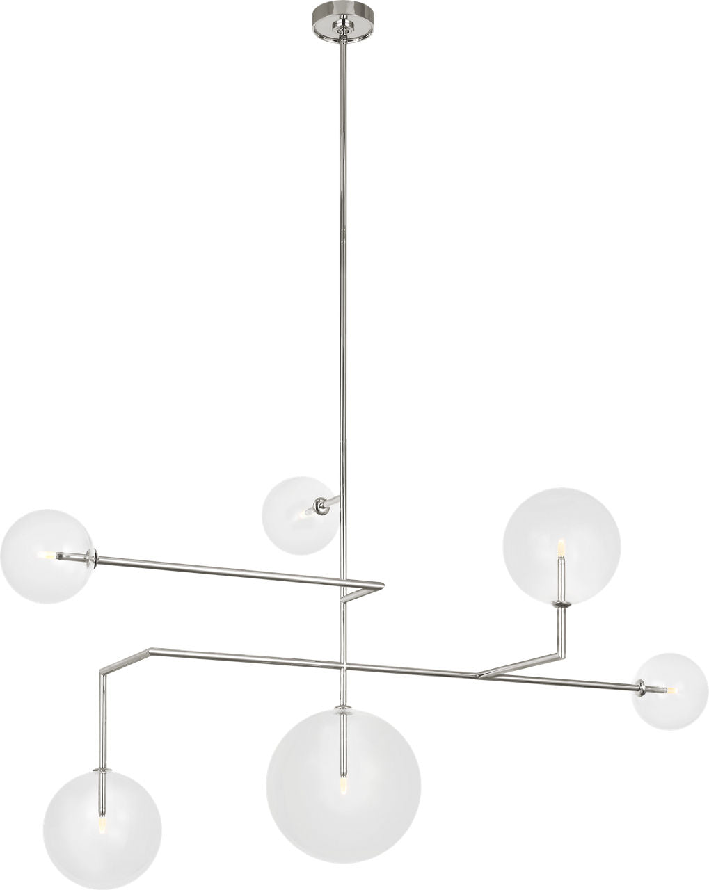 Linnea 59" Chandelier | Polished Nickel | Clear Glass
