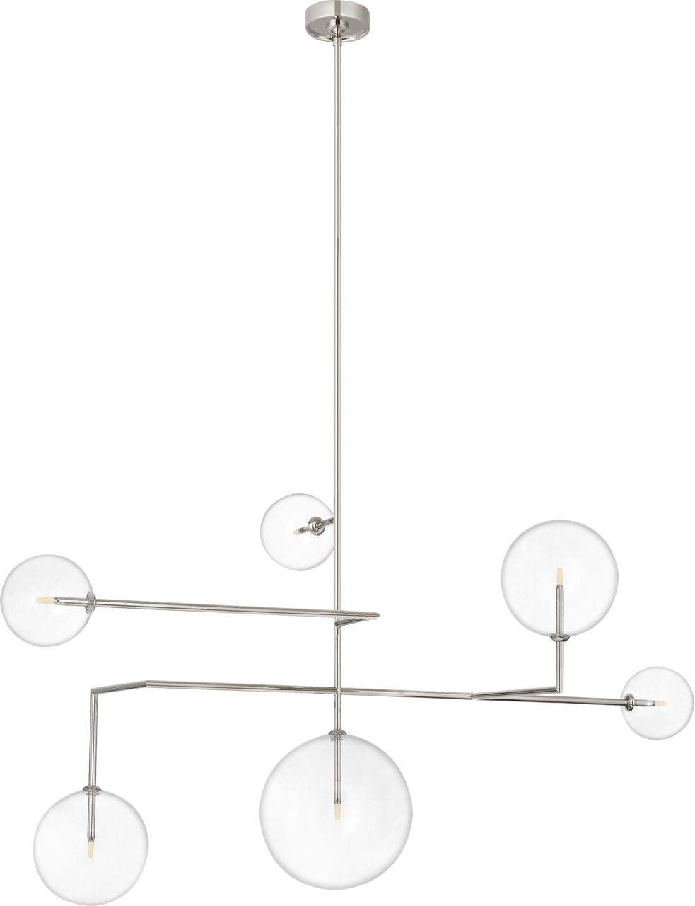 Linnea 59" Chandelier | Polished Nickel | Clear Glass