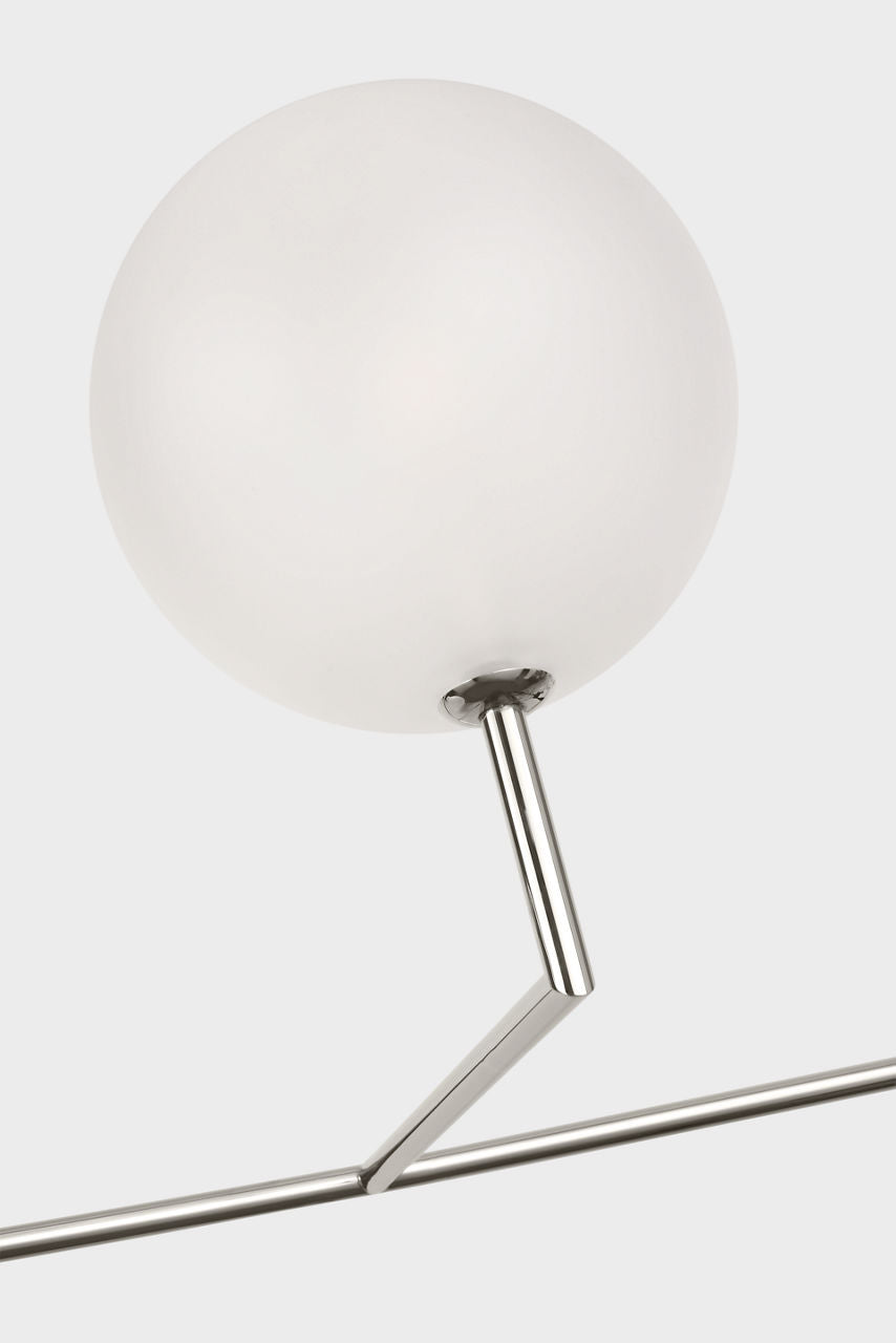 Linnea 59" Chandelier | Polished Nickel | Soft Etched Glass