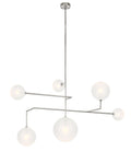 Linnea 59" Chandelier | Polished Nickel | Soft Etched Glass