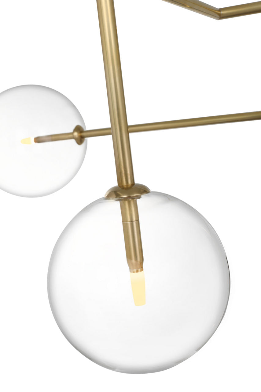Linnea 57" Chandelier | Hand-Rubbed Antique Brass | Clear Glass