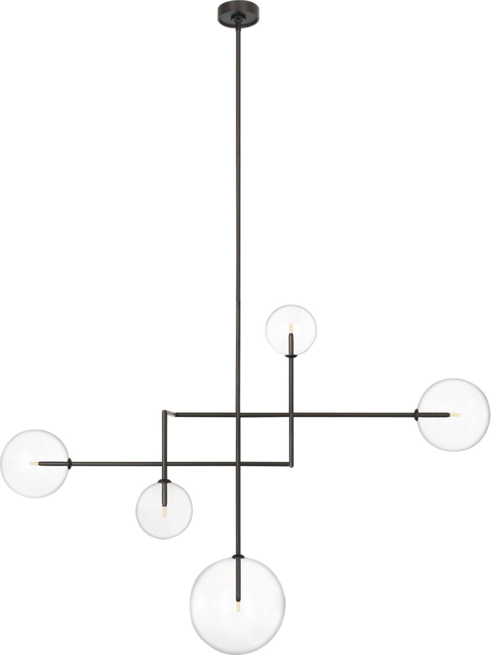 Linnea 57" Chandelier | Modern Iron | Clear Glass