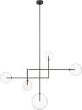 Linnea 57" Chandelier | Modern Iron | Clear Glass