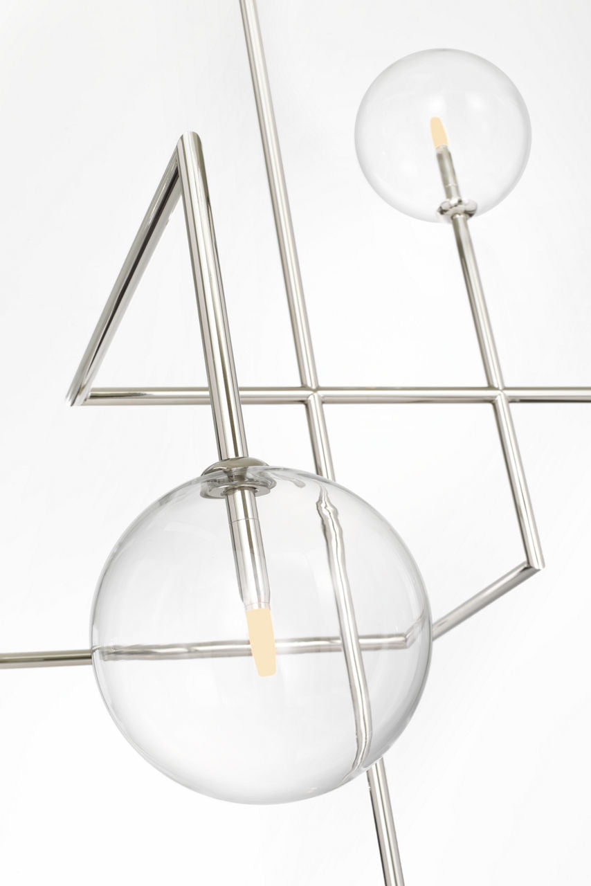 Linnea 57" Chandelier | Polished Nickel | Clear Glass