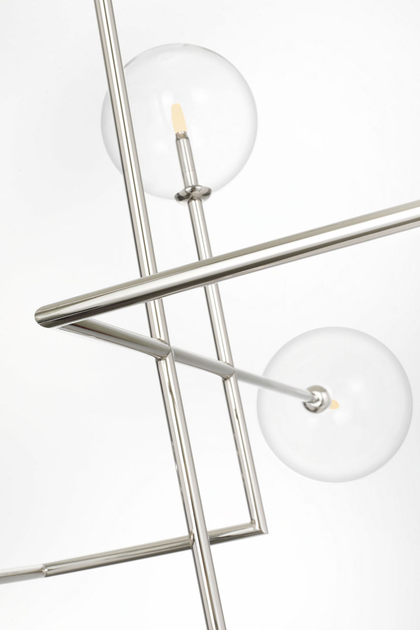 Linnea 57" Chandelier | Polished Nickel | Clear Glass