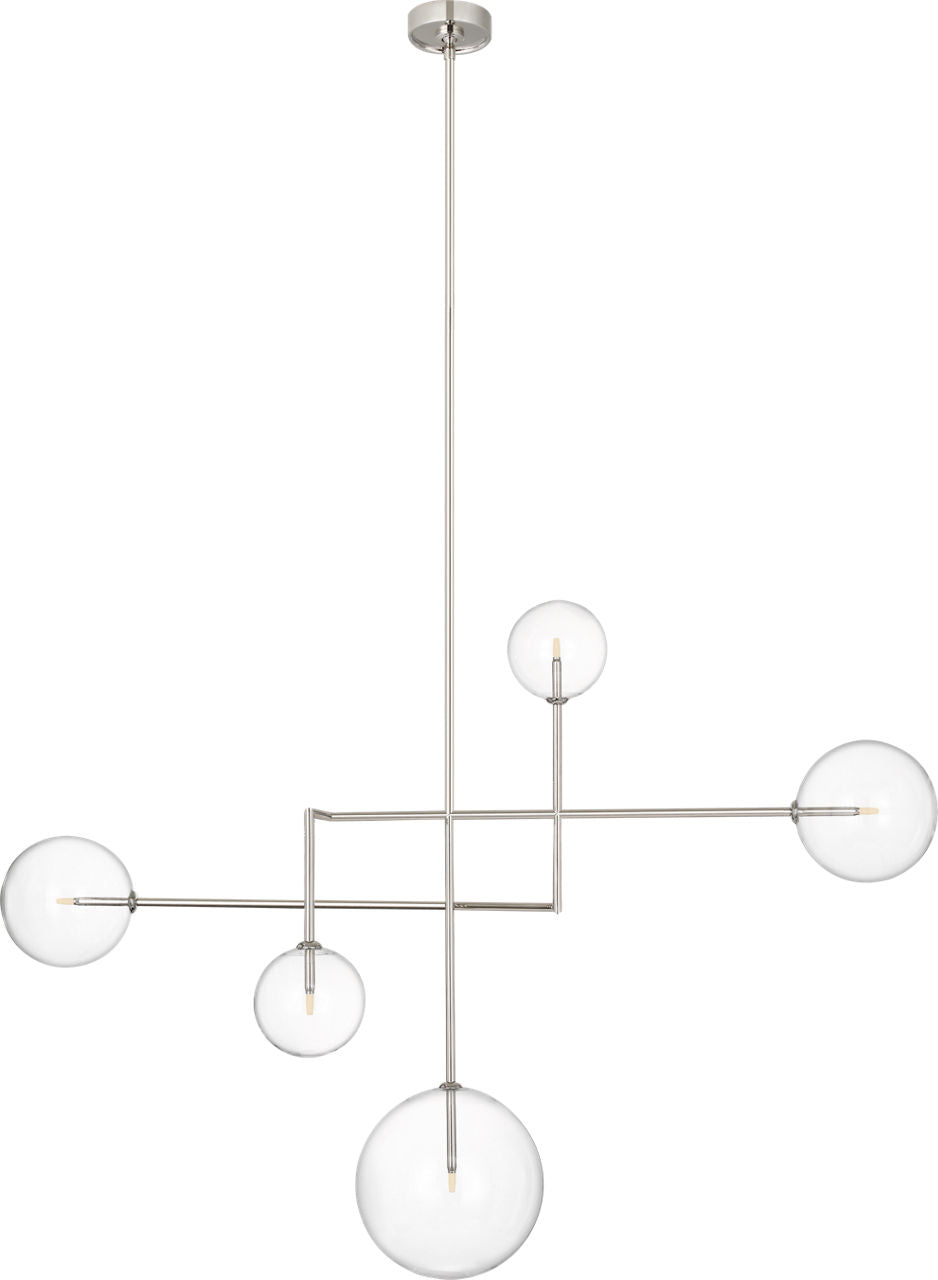Linnea 57" Chandelier | Polished Nickel | Clear Glass