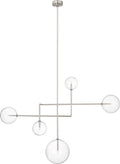 Linnea 57" Chandelier | Polished Nickel | Clear Glass