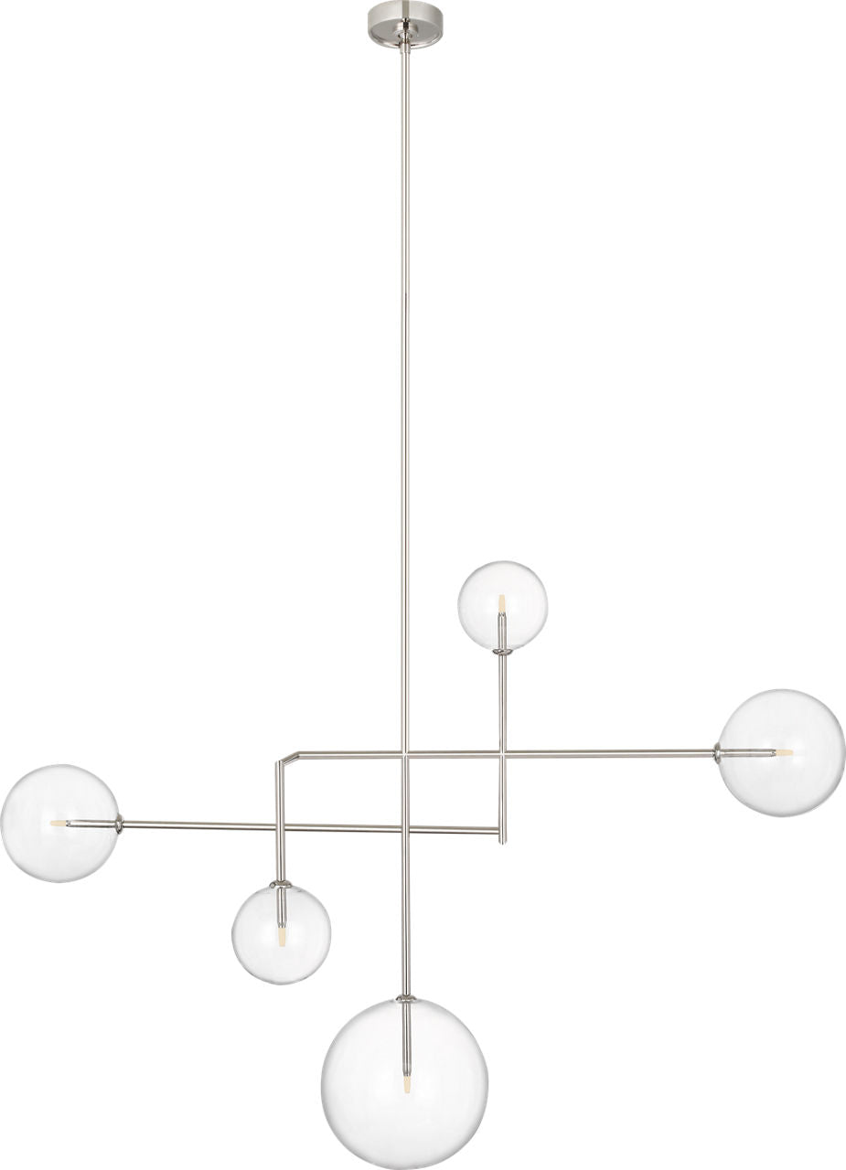 Linnea 57" Chandelier | Polished Nickel | Clear Glass