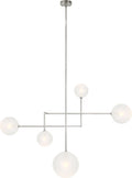 Linnea 57" Chandelier | Polished Nickel | Soft Etched Glass
