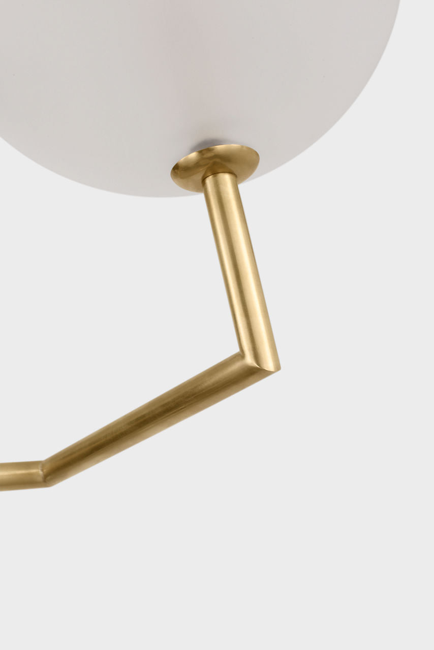 Linnea 26" Entry Chandelier | Hand-Rubbed Antique Brass | Soft Etched Glass