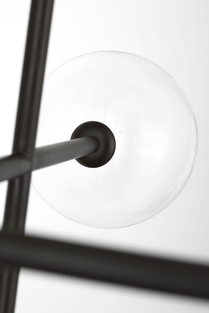 Linnea 26" Entry Chandelier | Modern Iron | Clear Glass