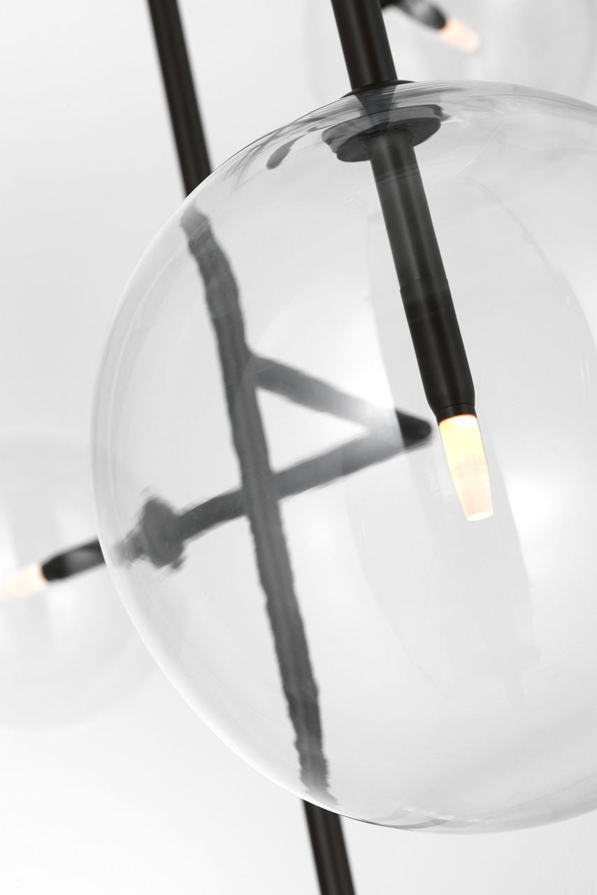 Linnea 26" Entry Chandelier | Modern Iron | Clear Glass