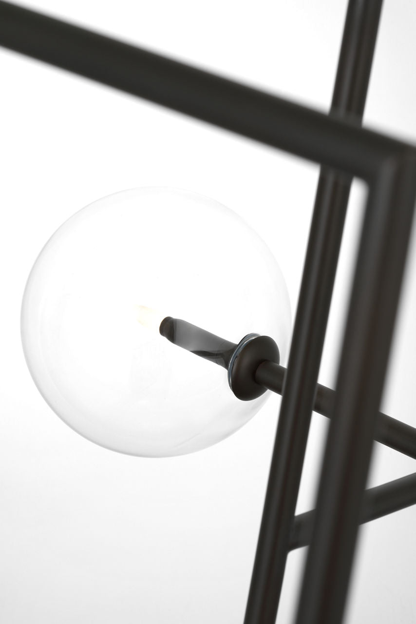 Linnea 26" Entry Chandelier | Modern Iron | Clear Glass