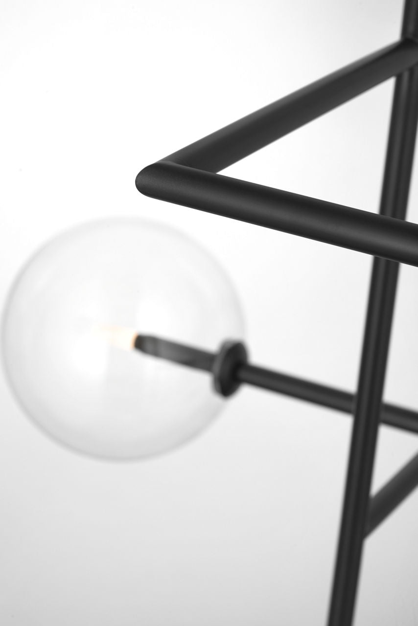 Linnea 26" Entry Chandelier | Modern Iron | Clear Glass