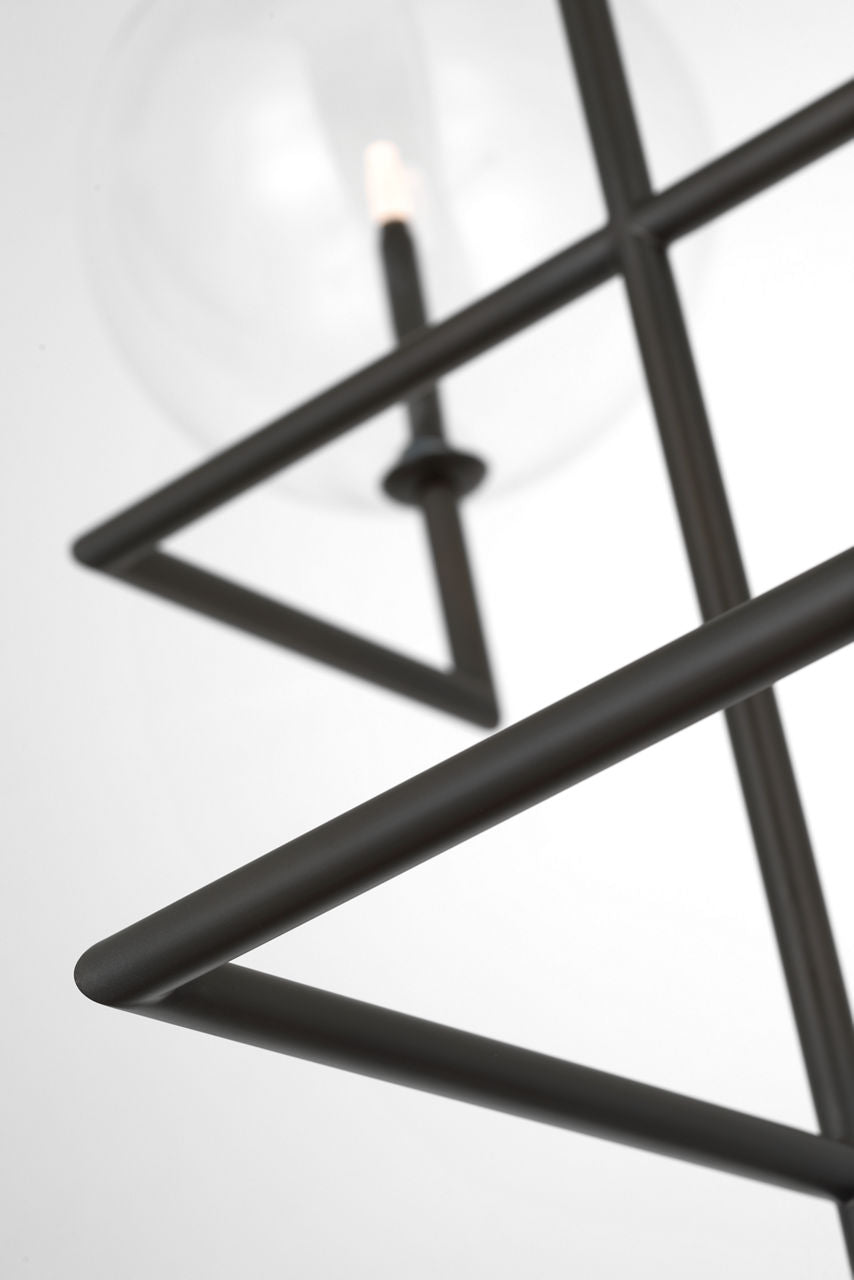 Linnea 26" Entry Chandelier | Modern Iron | Clear Glass