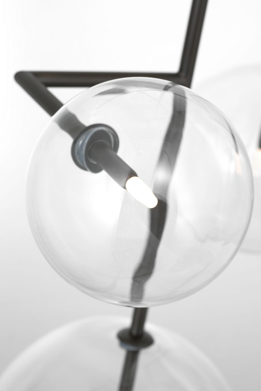 Linnea 26" Entry Chandelier | Modern Iron | Clear Glass
