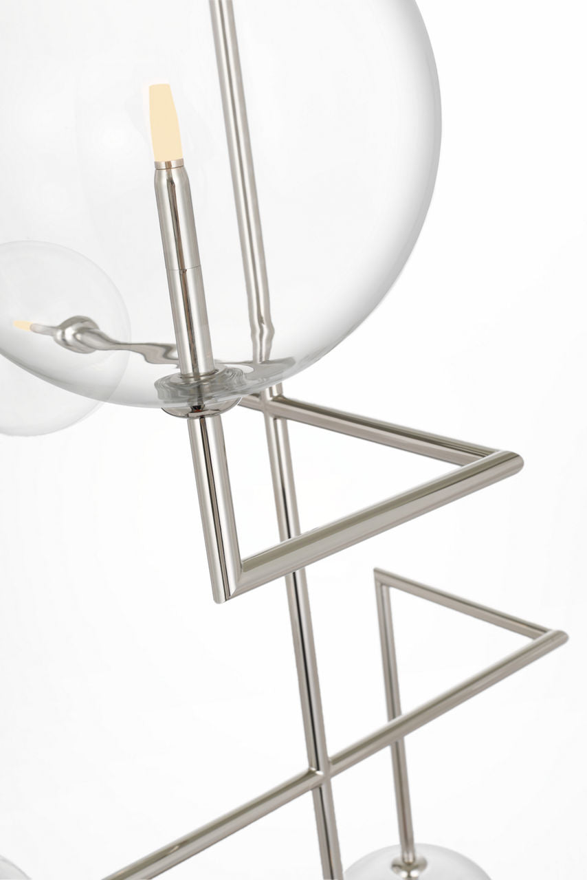Linnea 26" Entry Chandelier | Polished Nickel | Clear Glass