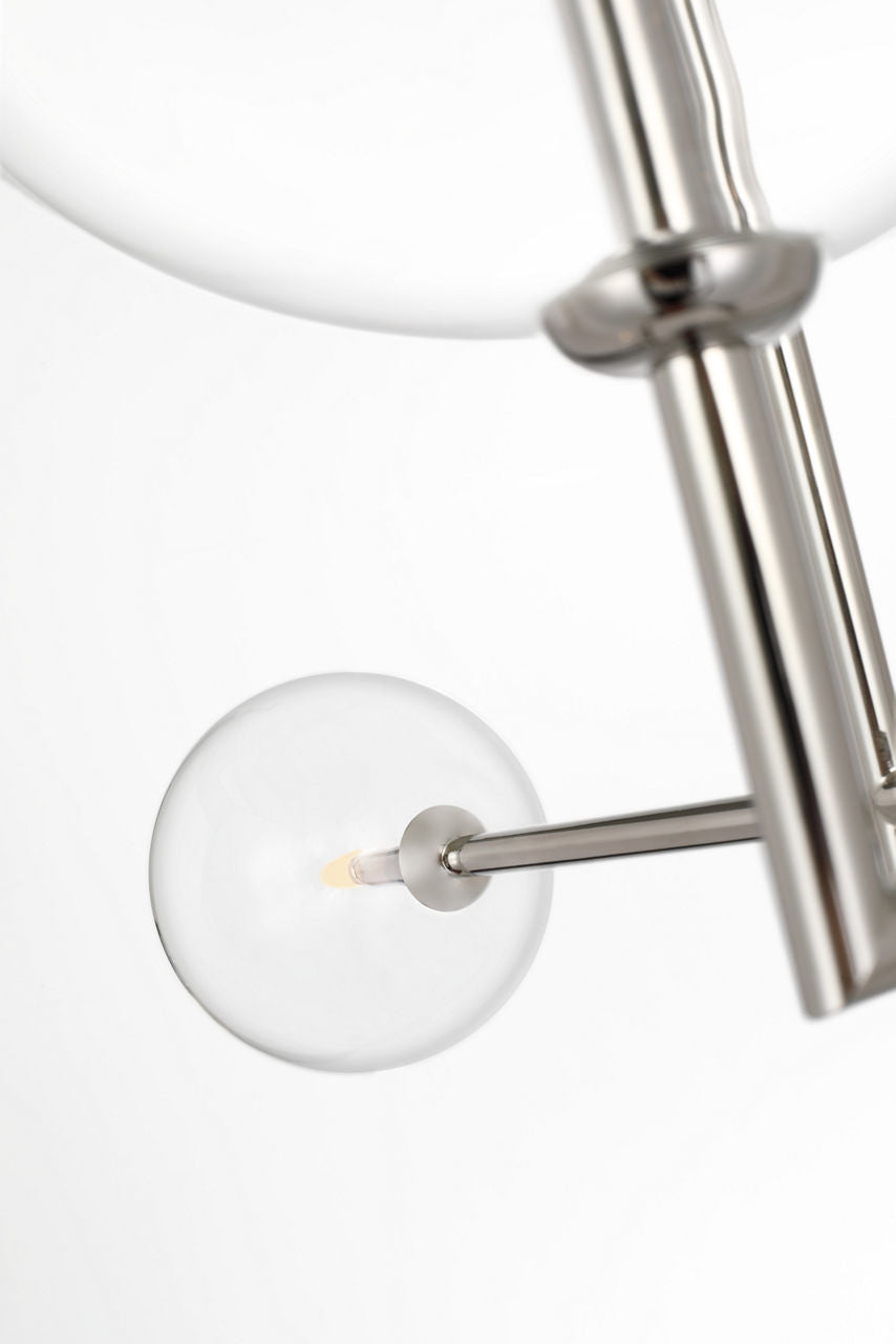 Linnea 26" Entry Chandelier | Polished Nickel | Clear Glass