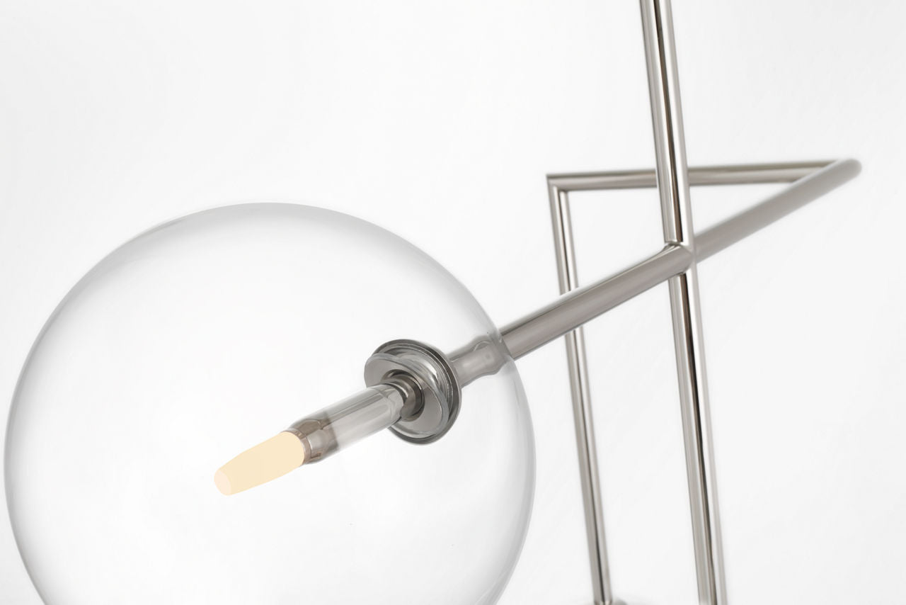 Linnea 26" Entry Chandelier | Polished Nickel | Clear Glass