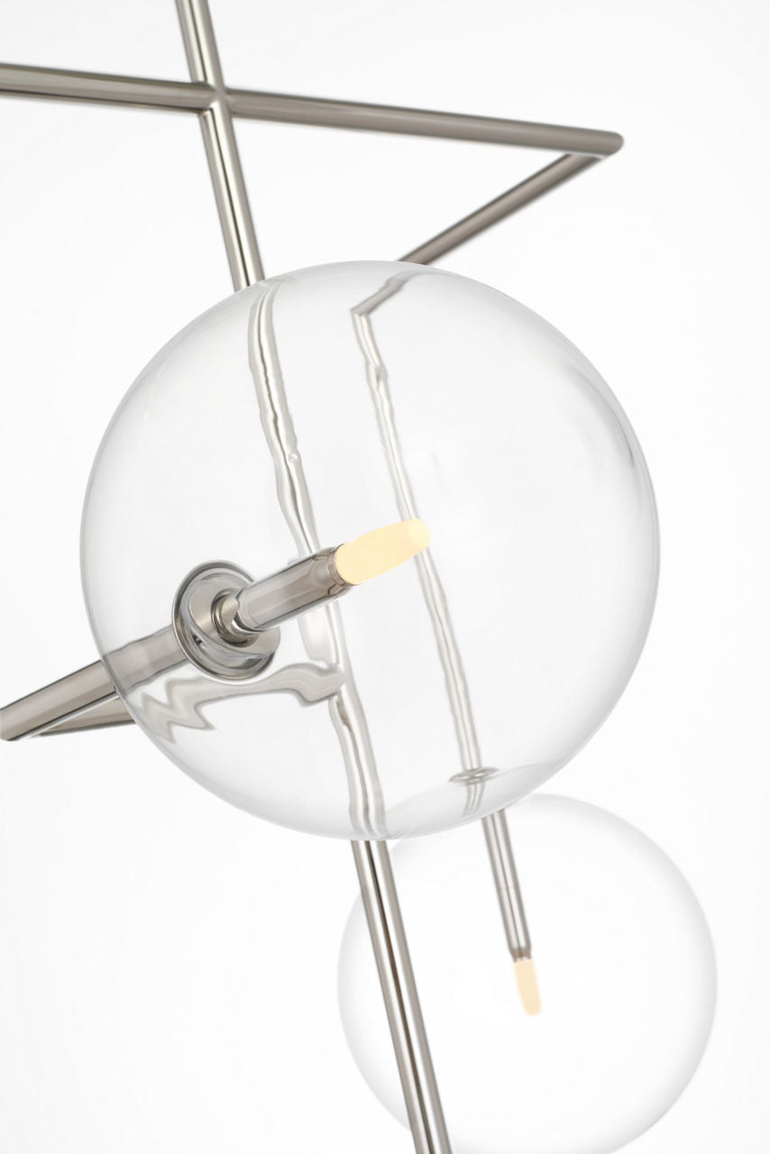 Linnea 26" Entry Chandelier | Polished Nickel | Clear Glass