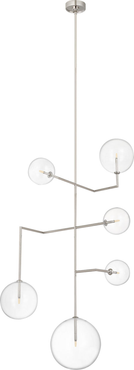 Linnea 26" Entry Chandelier | Polished Nickel | Clear Glass