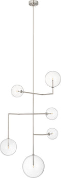 Linnea 26" Entry Chandelier | Polished Nickel | Clear Glass