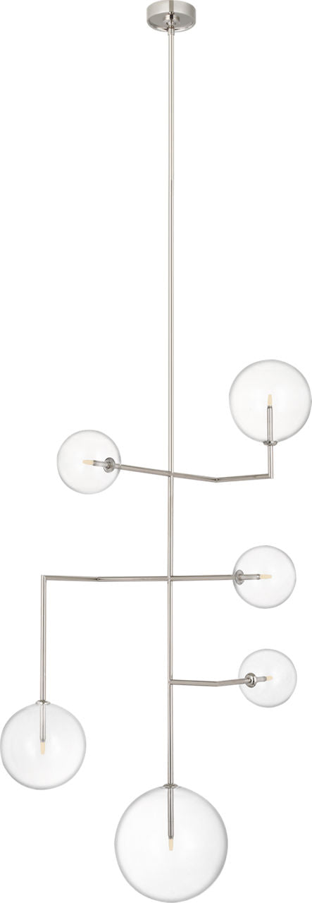 Linnea 26" Entry Chandelier | Polished Nickel | Clear Glass