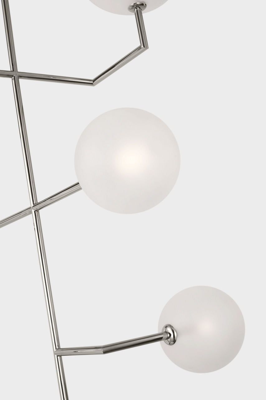 Linnea 26" Entry Chandelier | Polished Nickel | Soft Etched Glass