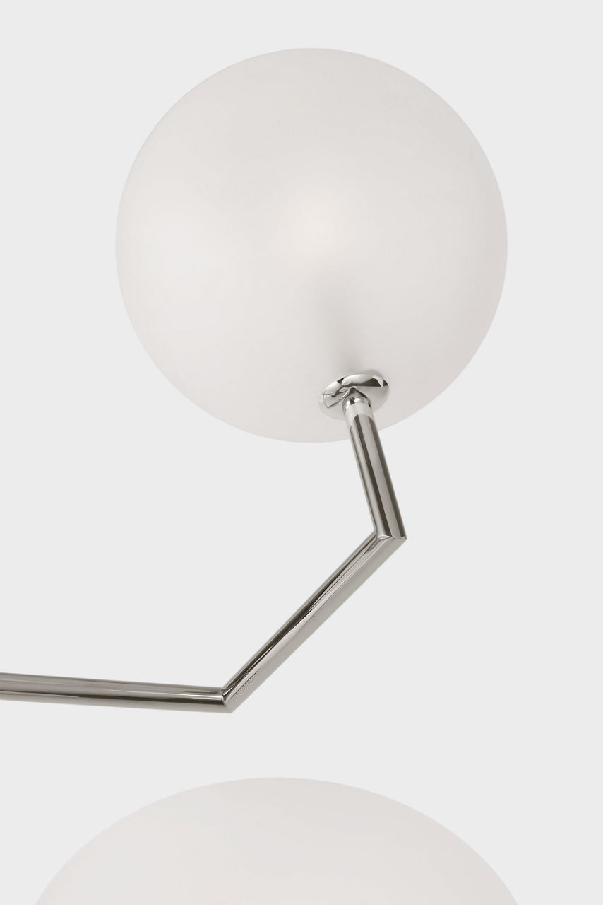Linnea 26" Entry Chandelier | Polished Nickel | Soft Etched Glass