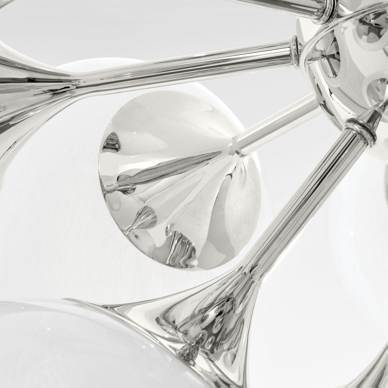Cristol Large Tiered Chandelier | Polished Nickel | White Strie Glass