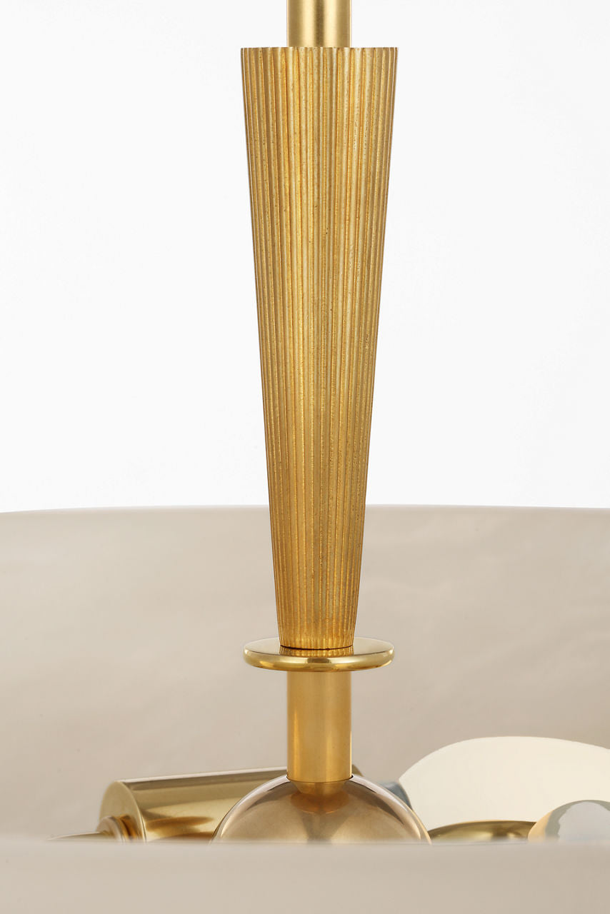 Pascal 19" Bowl Pendant | Hand-Rubbed Antique Brass | Alabaster