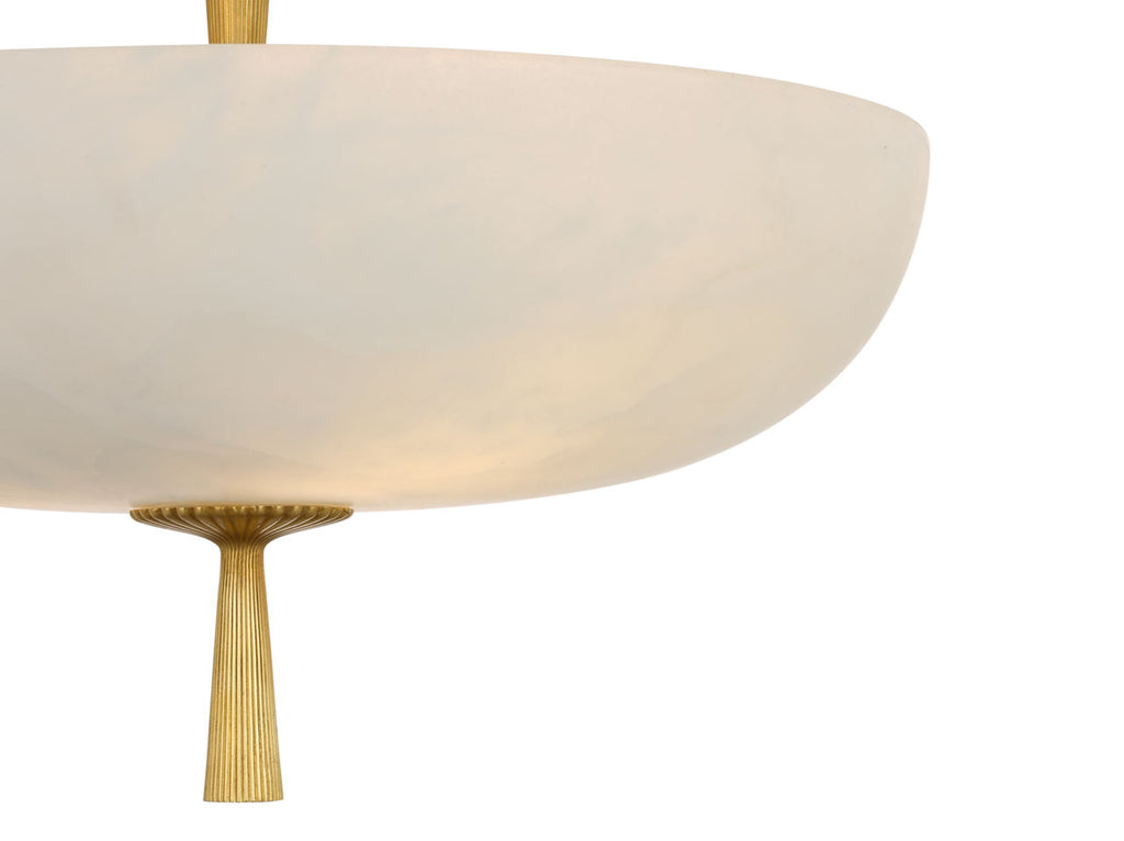 Pascal 19" Bowl Pendant | Hand-Rubbed Antique Brass | Alabaster