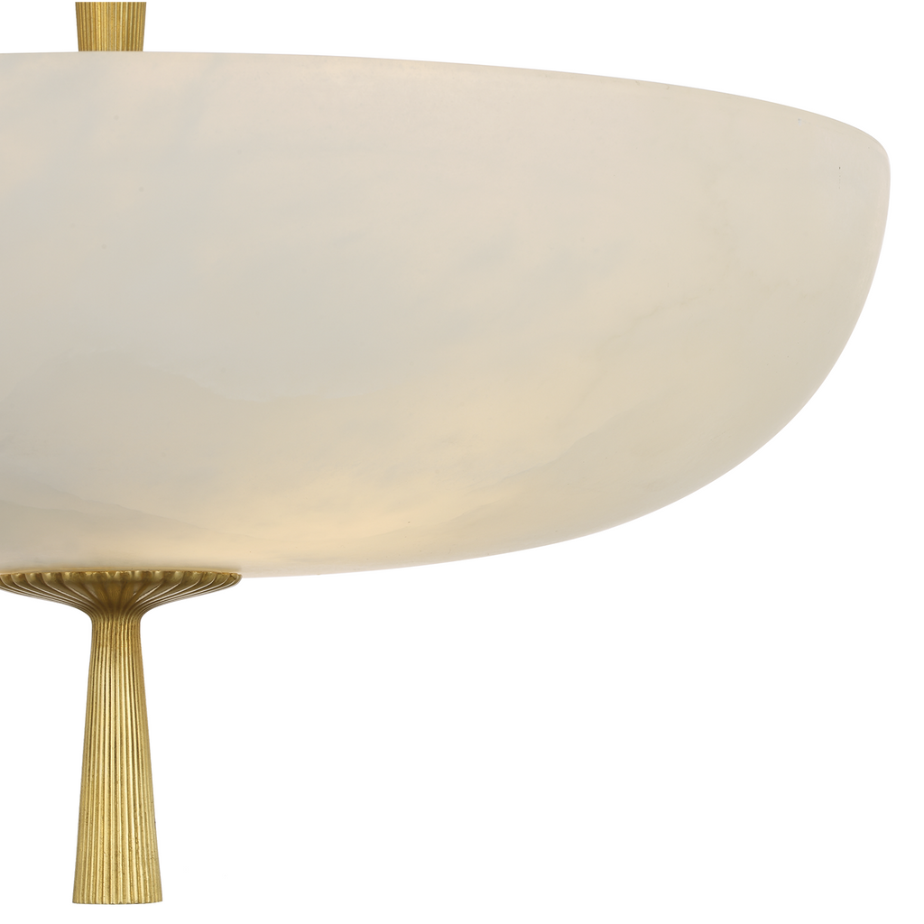 Pascal 19" Bowl Pendant | Hand-Rubbed Antique Brass | Alabaster