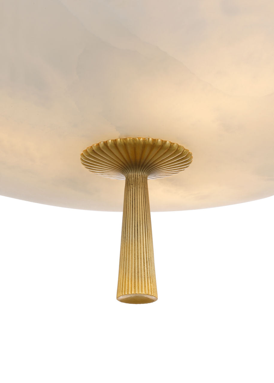 Pascal 19" Bowl Pendant | Hand-Rubbed Antique Brass | Alabaster