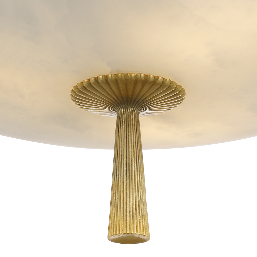 Pascal 19" Bowl Pendant | Hand-Rubbed Antique Brass | Alabaster