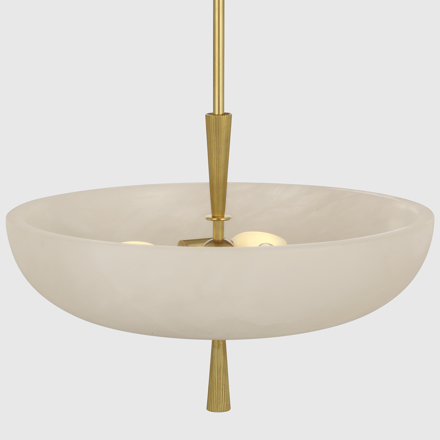 Pascal 19" Bowl Pendant | Hand-Rubbed Antique Brass | Alabaster