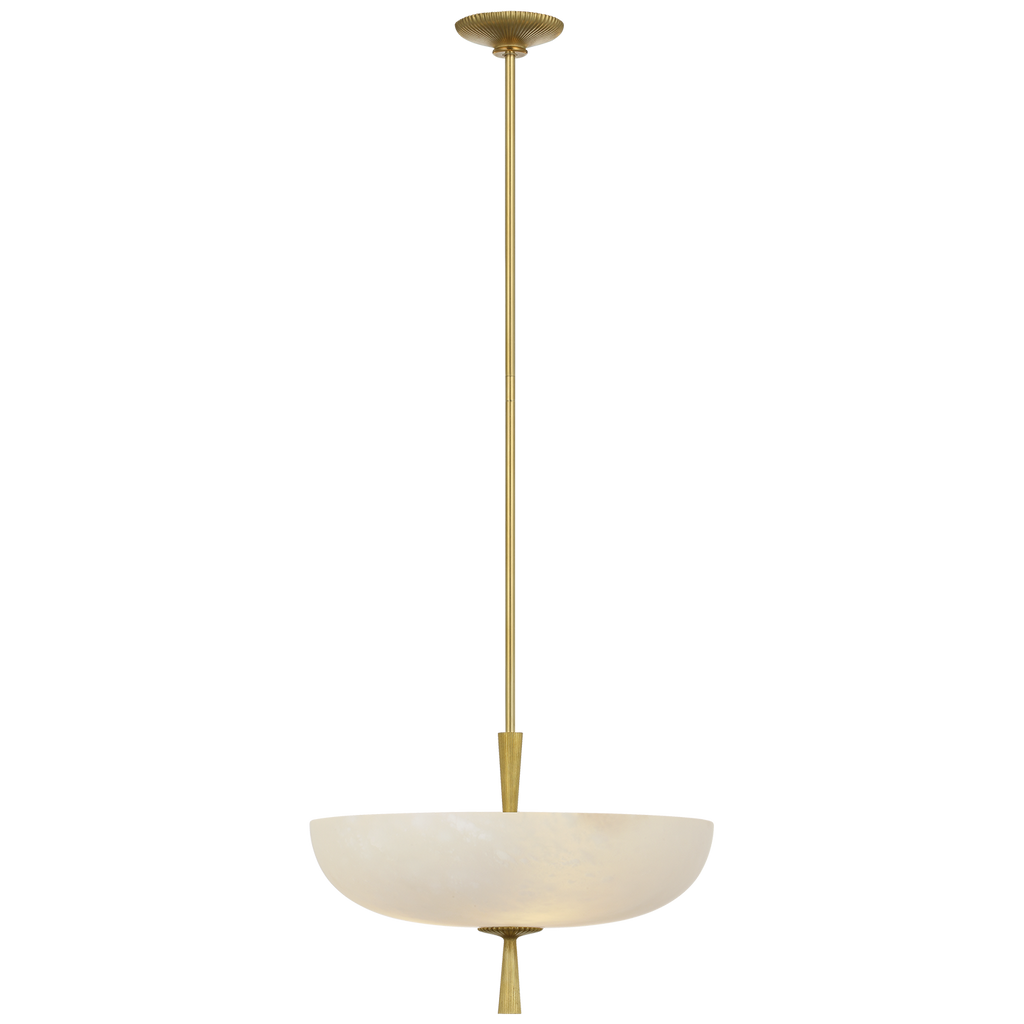 Pascal 19" Bowl Pendant | Hand-Rubbed Antique Brass | Alabaster