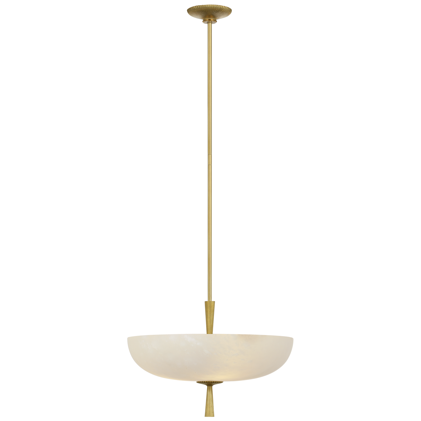 Pascal 19" Bowl Pendant | Hand-Rubbed Antique Brass | Alabaster