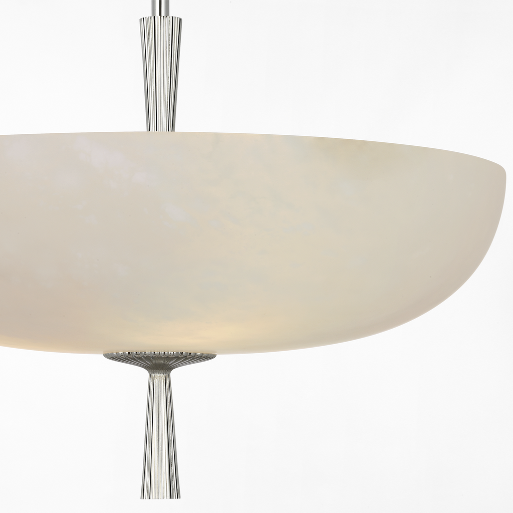 Pascal 19" Bowl Pendant | Polished Nickel | Alabaster