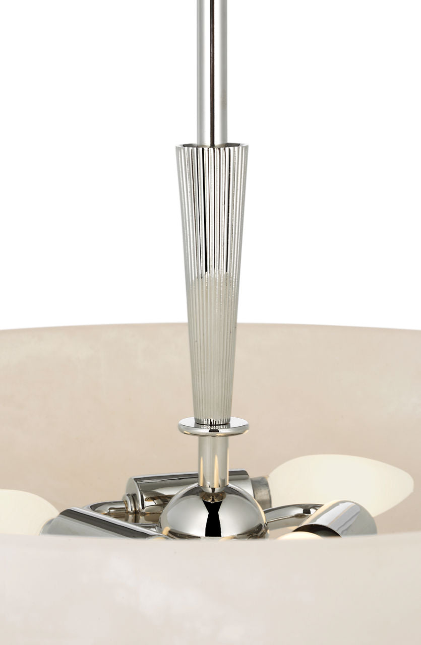 Pascal 19" Bowl Pendant | Polished Nickel | Alabaster