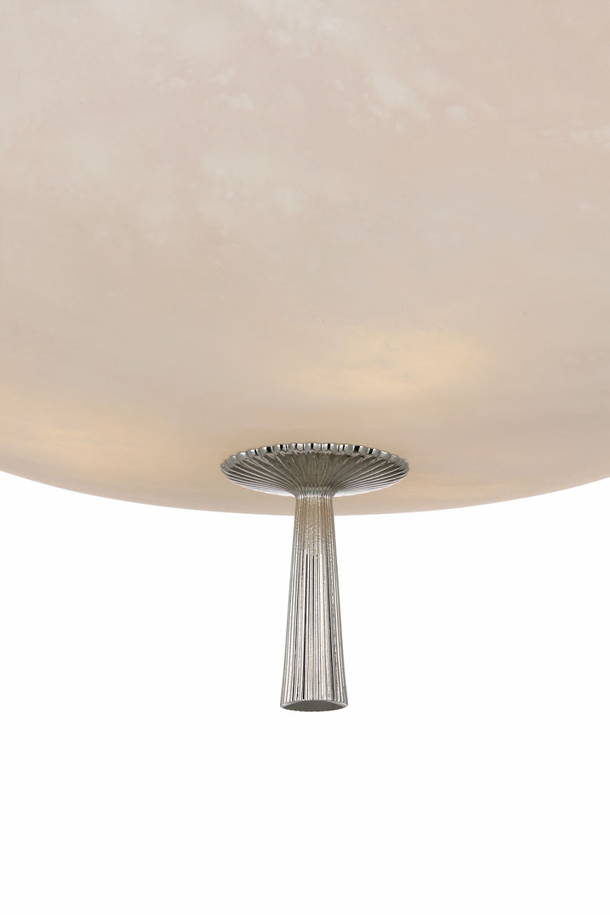 Pascal 19" Bowl Pendant | Polished Nickel | Alabaster